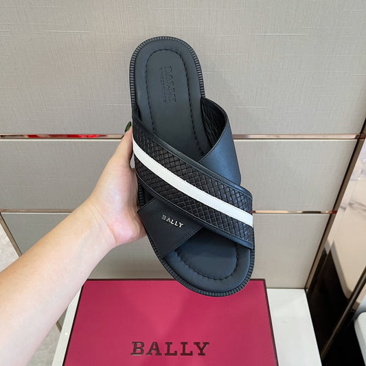 Ball-JABIL牛皮拖鞋 黑色