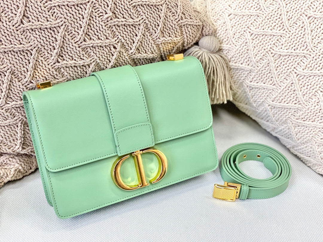 Dior 蒙田 30 Montaigne系列-24cm-牛皮平紋-薄荷綠金扣