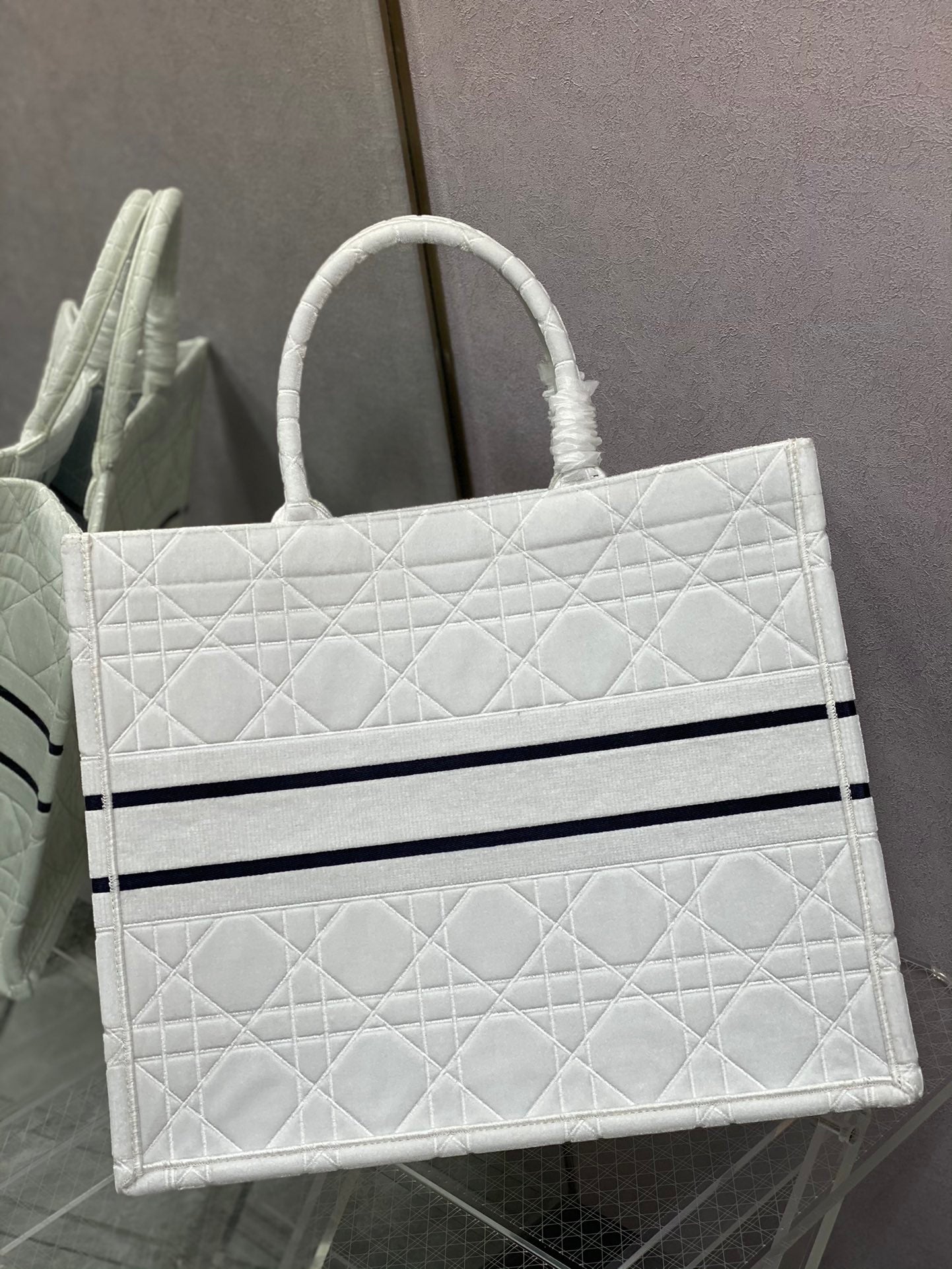 Dior Book Tote-大號41.5cm-秋冬絲絨菱格系列
