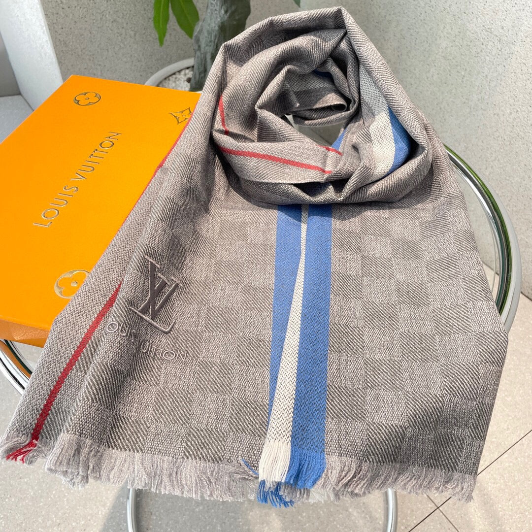 路L家-頂級羊絨圍巾 180*32cm 100%羊絨 灰色