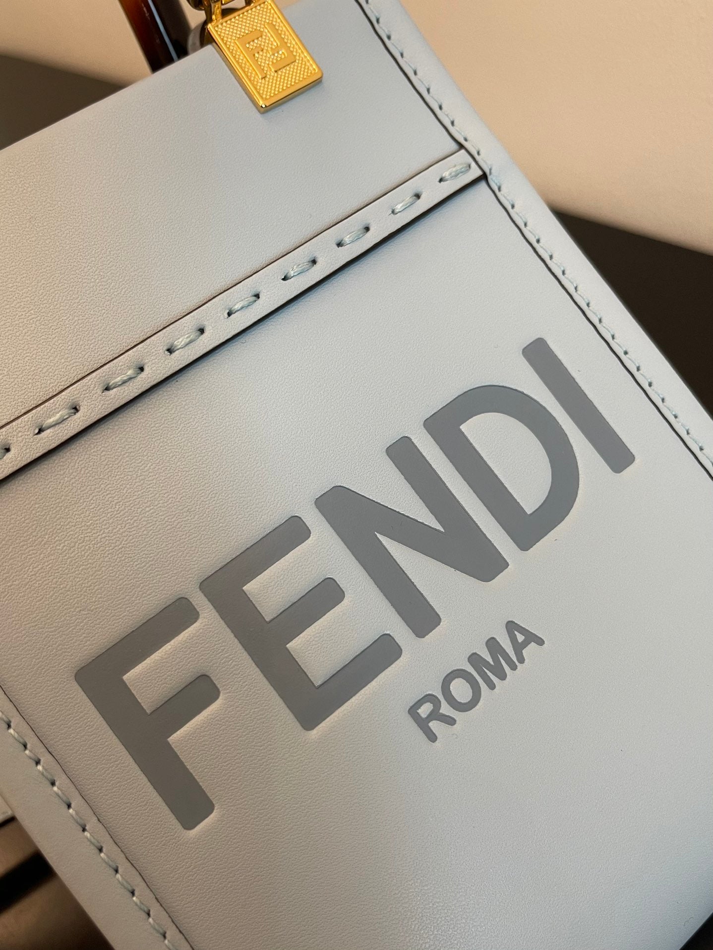 芬F家-Sunshine-迷你藍色牛皮手提袋