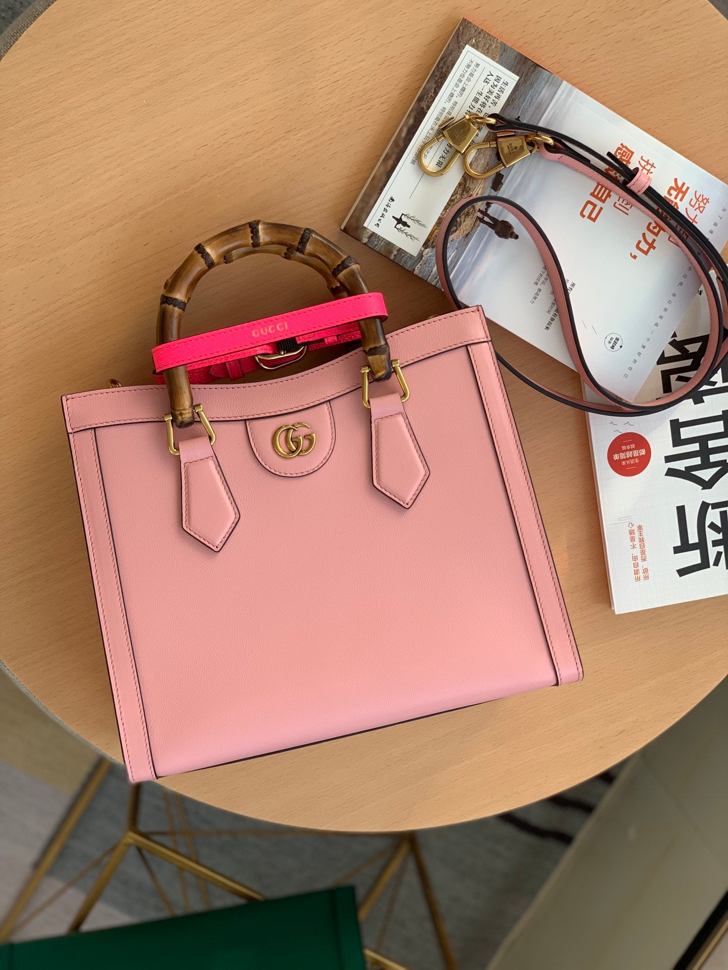 古G家-Diana 小型手提袋-復古竹節托特包 27*24*11cm