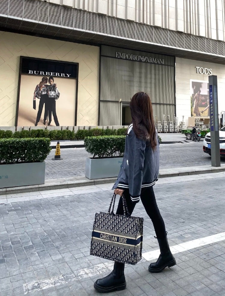 Dior Book Tote-大號41.5cm-深藍老花