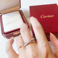 Cartier 窄版交叉戒指戒指-白金-三排鑽