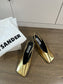 Jil sander-方頭高跟涼鞋 金色