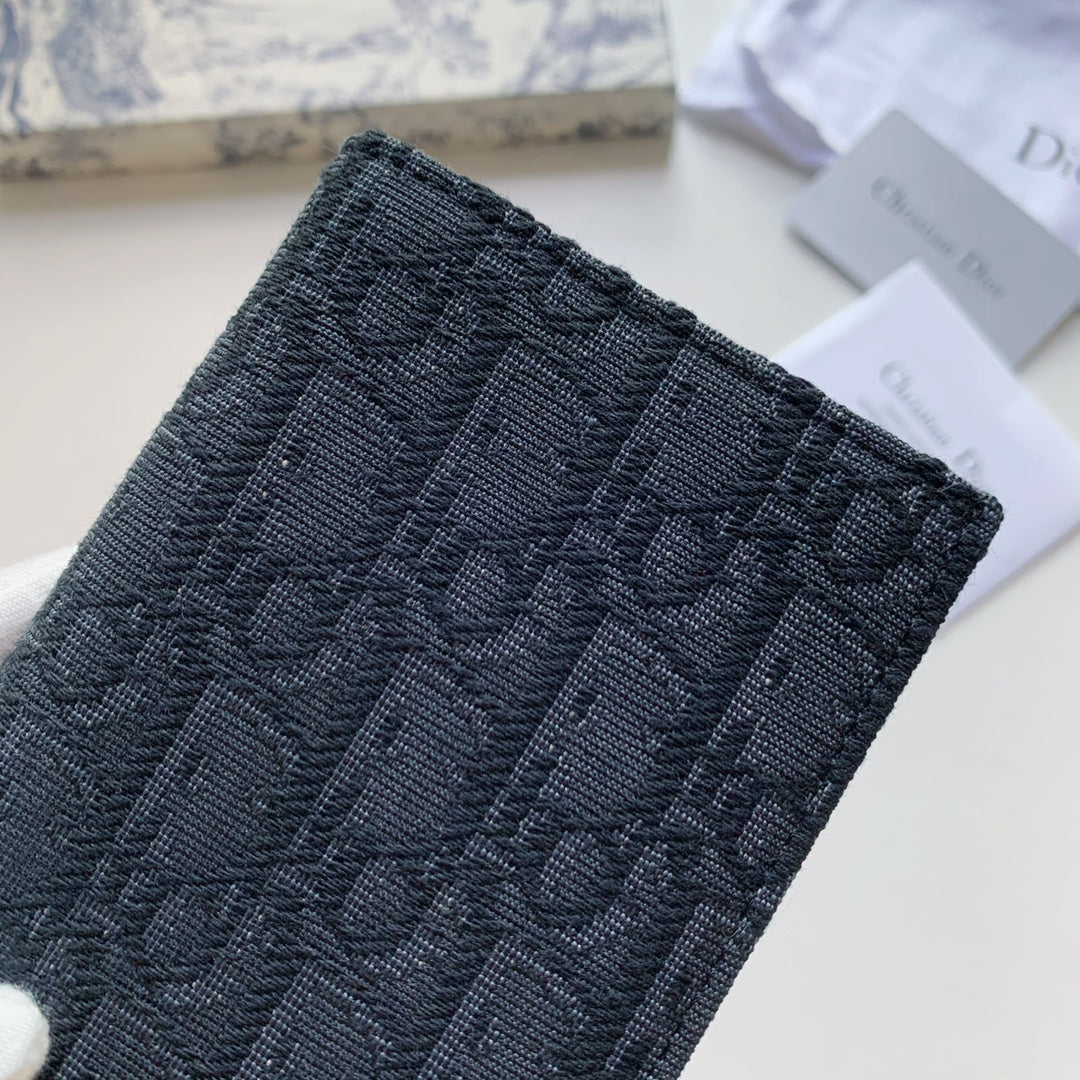 Dior 黑色提花帆布 男款長夾