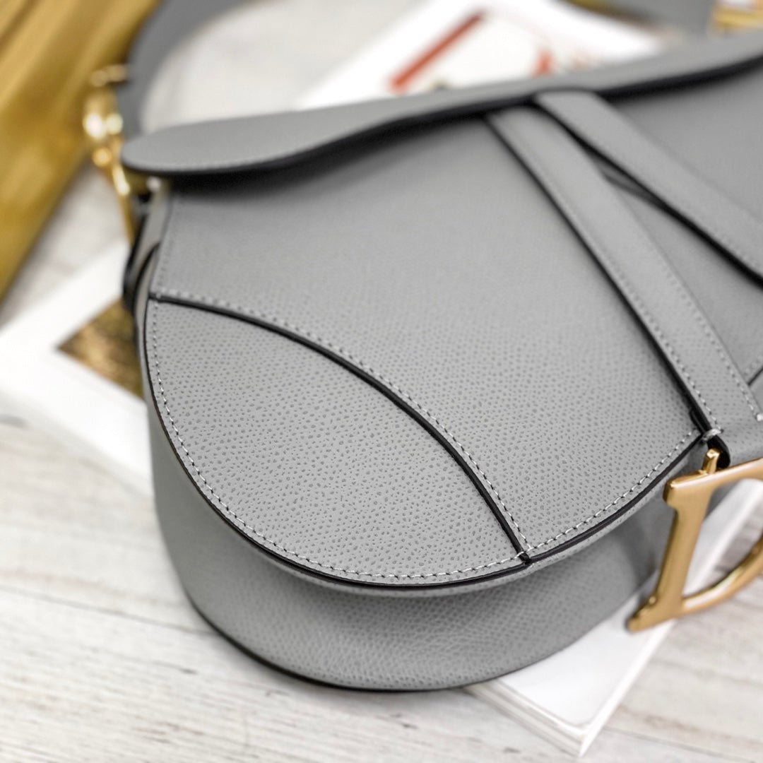 Dior Saddle 馬鞍包-手掌紋-大號石灰色-25.5cm