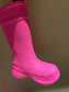 巴黎世-2022秋冬 x Crocs 防滑厚底雨靴 桃紅色