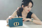 Dior Caro 小號20cm-深海藍小牛皮