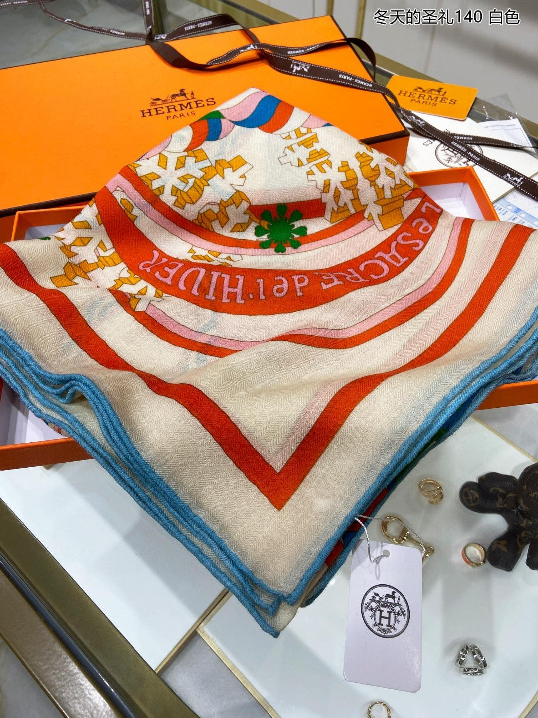 小愛款-140cm羊絨真絲方巾