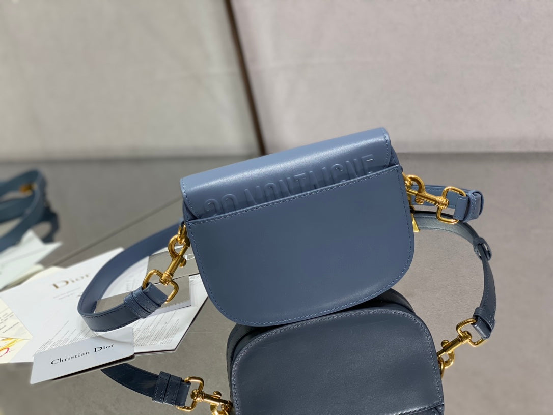 Dior Bobby-小號18cm-復古藍牛皮