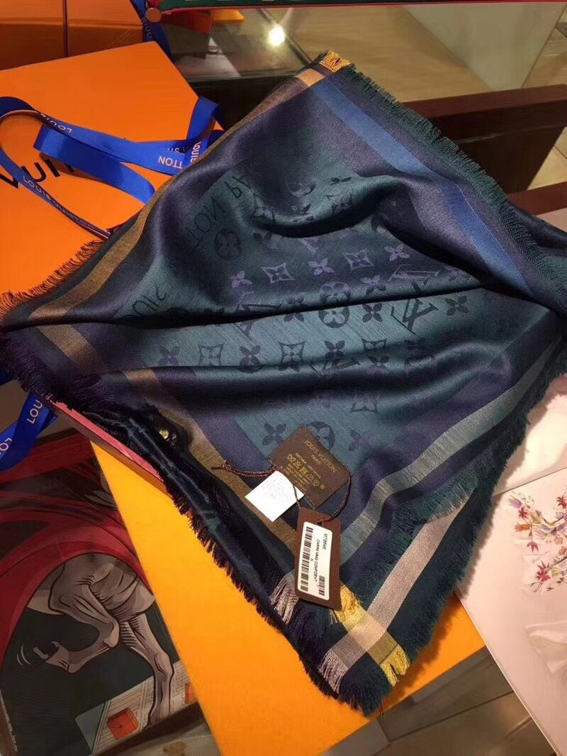 路L家-140 老花真絲方巾-頂級款手感超好
