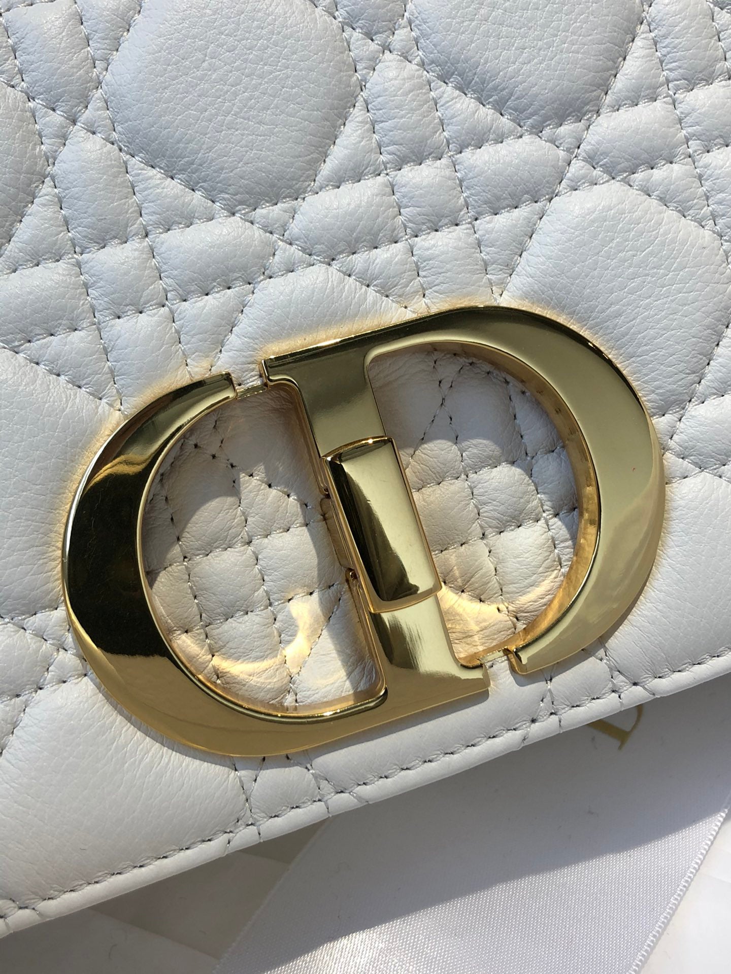 Dior Caro 小號20cm-白色小牛皮