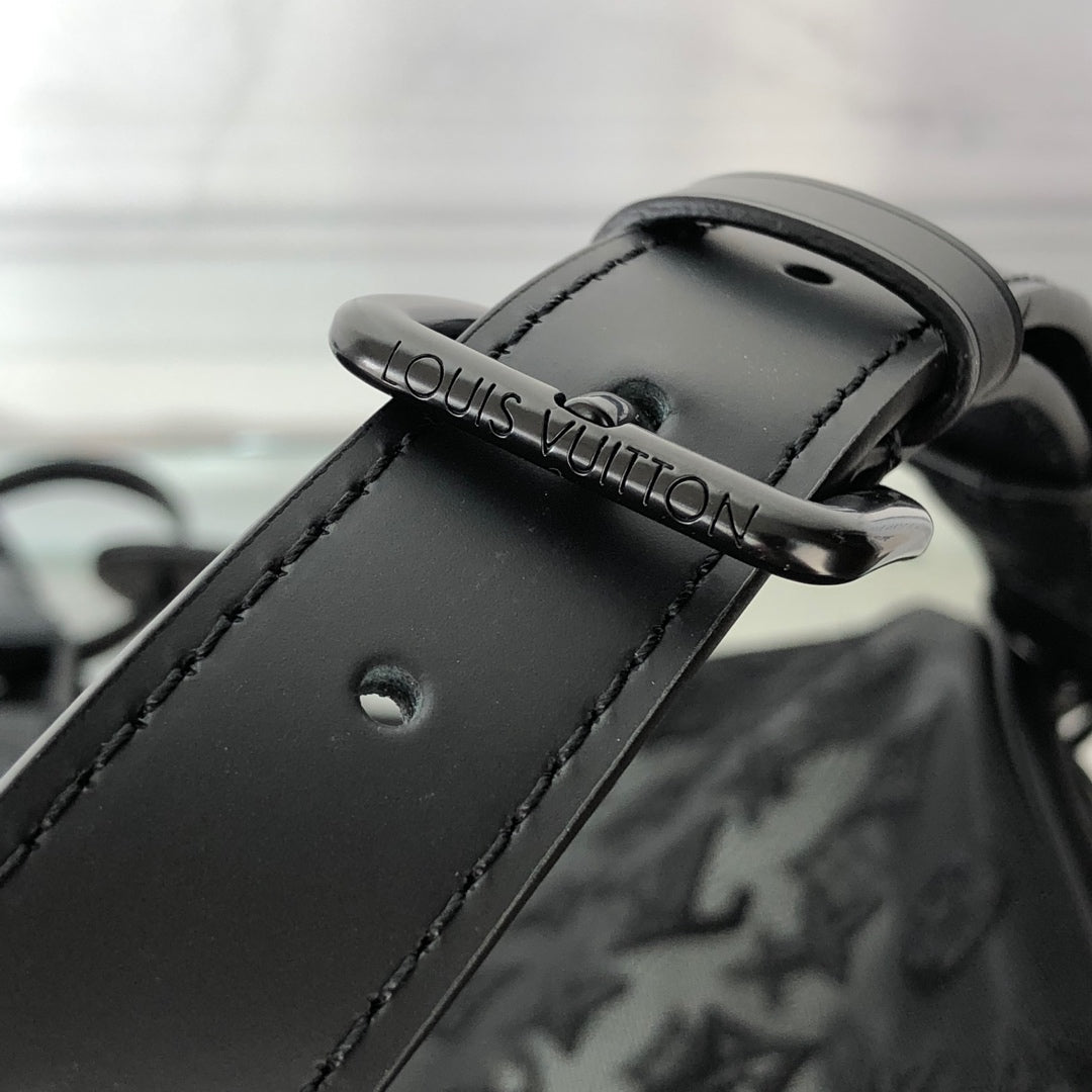 Lou-Keepall 50 旅行袋 老花刺繡圖黑色