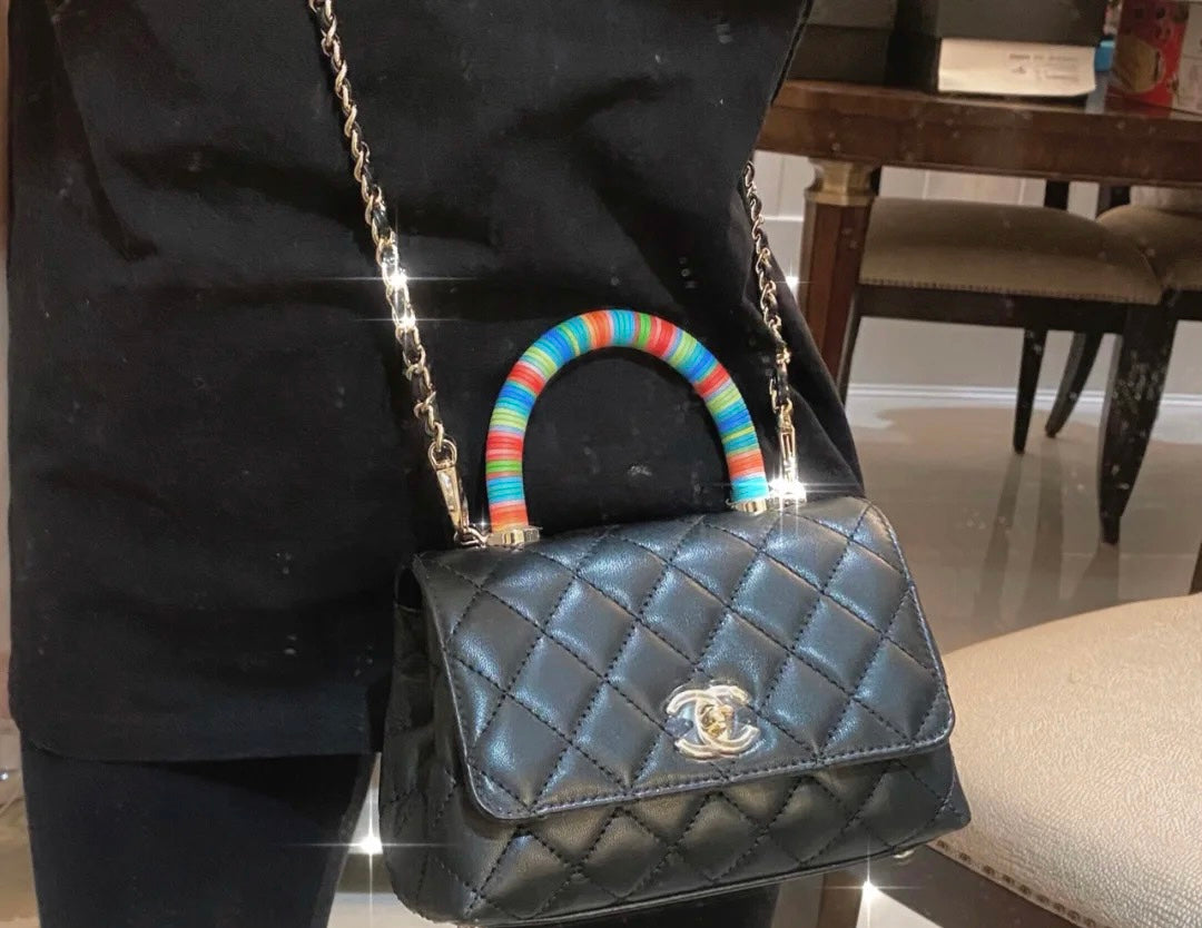 Chanel mini coco handle彩虹包-黑色
