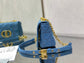 Dior Caro 小號20cm-牛仔藍