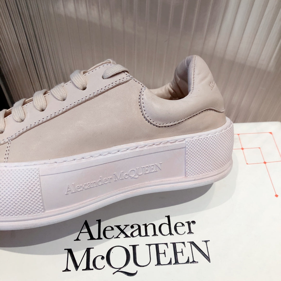 麥M昆-厚底帆布鞋 粉
