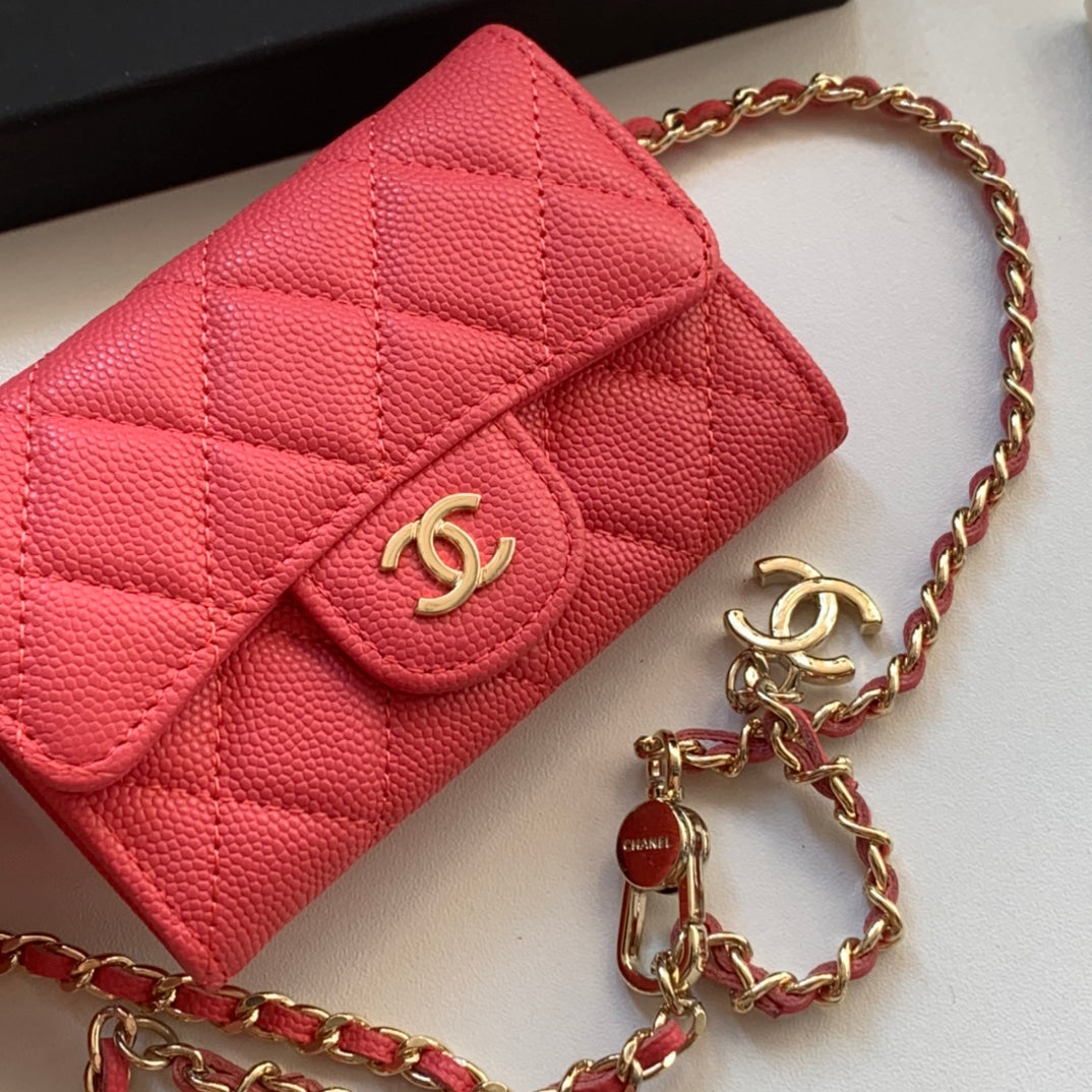 Chanel CF鏈條零錢卡包