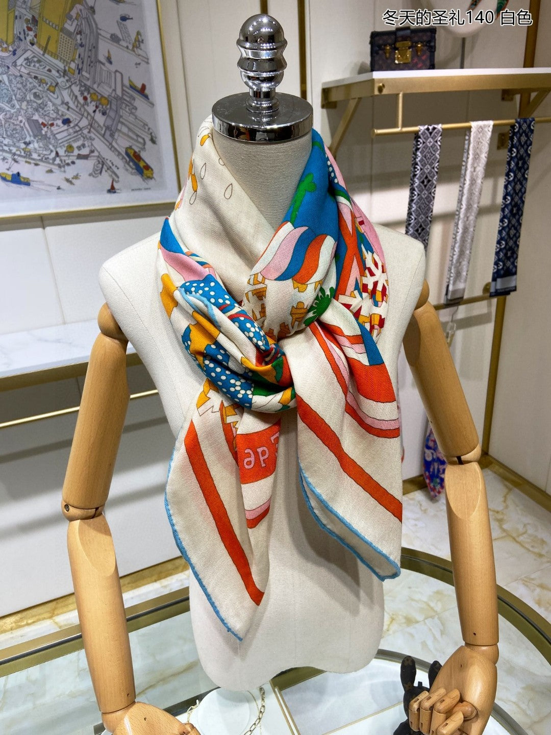 小愛款-140cm羊絨真絲方巾