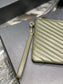 YSL 提花拼接文件手拿包-綠色金扣-24cm