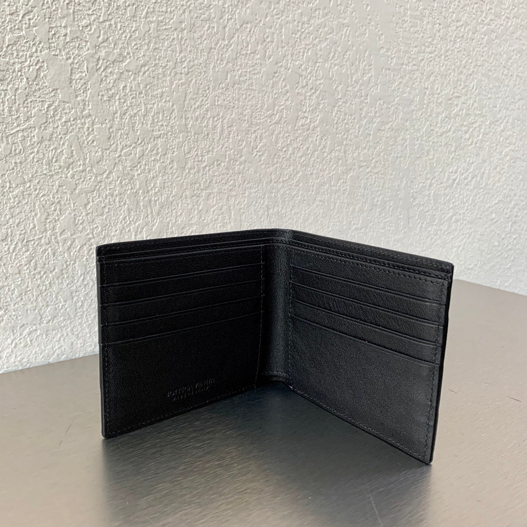 B編織-大編織格子 短夾 羊皮 12×12cm
