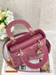 Dior Lady Dior-漆皮金扣-20cm-木槿粉