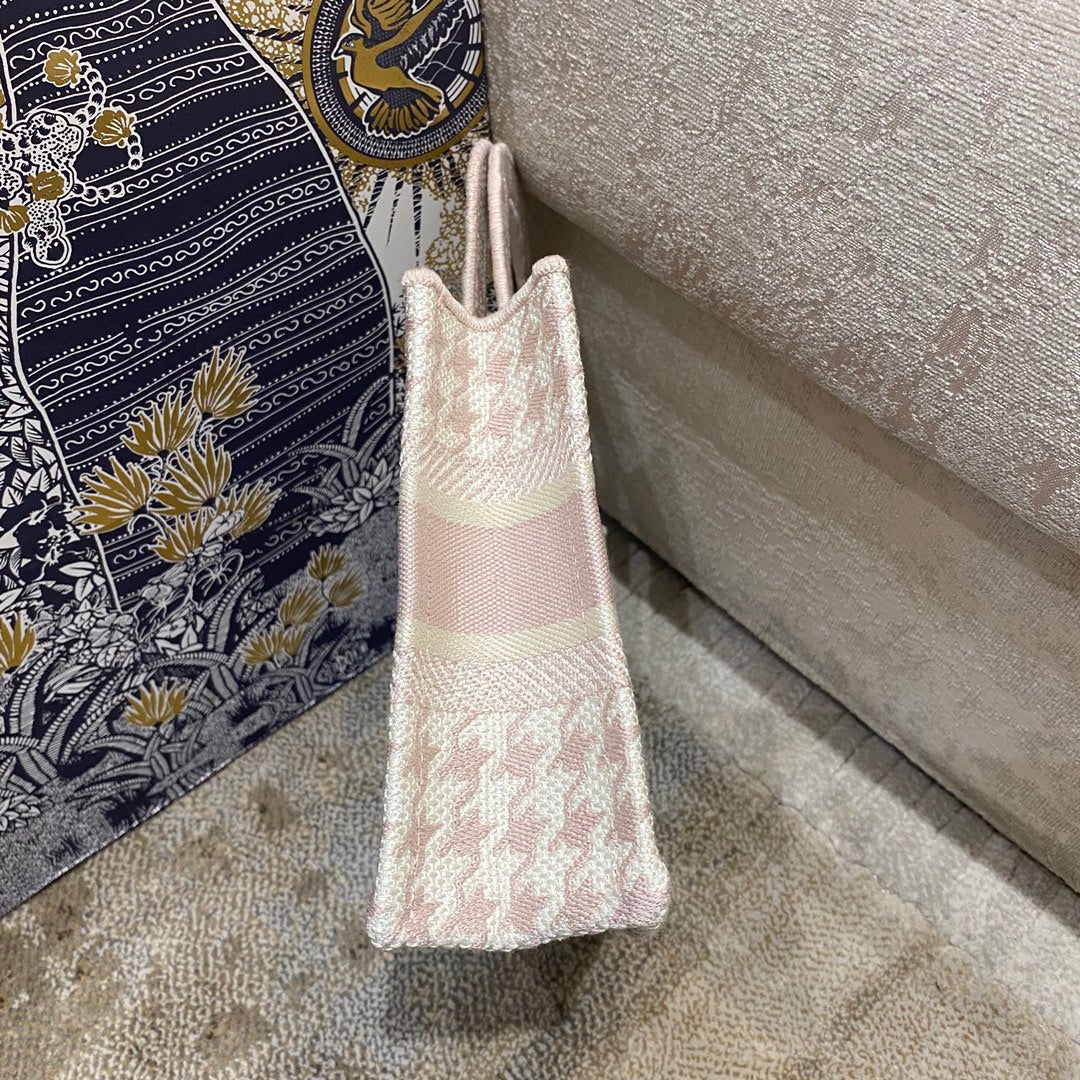 Dior Book Tote-Mini 23cm-粉色千鳥格