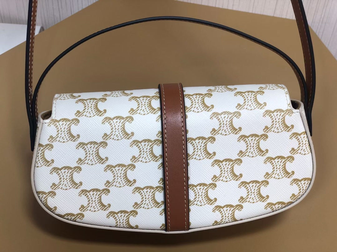 賽C家-Mini Tabou Clutch 鎖頭飾腋下包 老花白棕