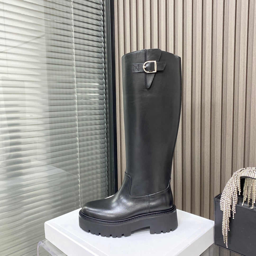 賽C家-2022新款騎士靴-蠟感胎牛皮 楊冪同款 （尺碼35-39，40訂製）