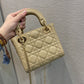 Dior-Mini Lady Dior手袋-三格黛妃-17cm-熔岩棕珐瑯扣