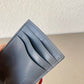B編織-小格子 卡包 小羊皮 11.5x7.5cm 鐵灰色