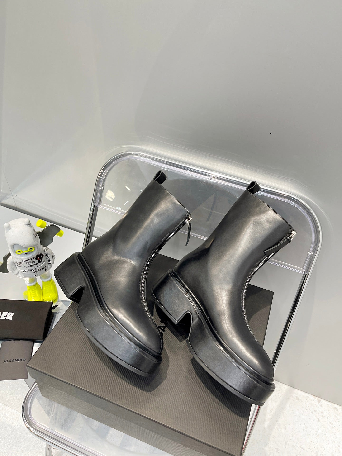 Jil sander-2022秋冬新款 前拉鍊厚底靴