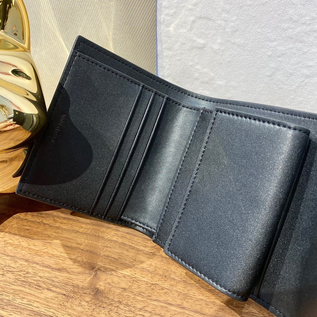 Celine STRAP 小號粒面三折短夾