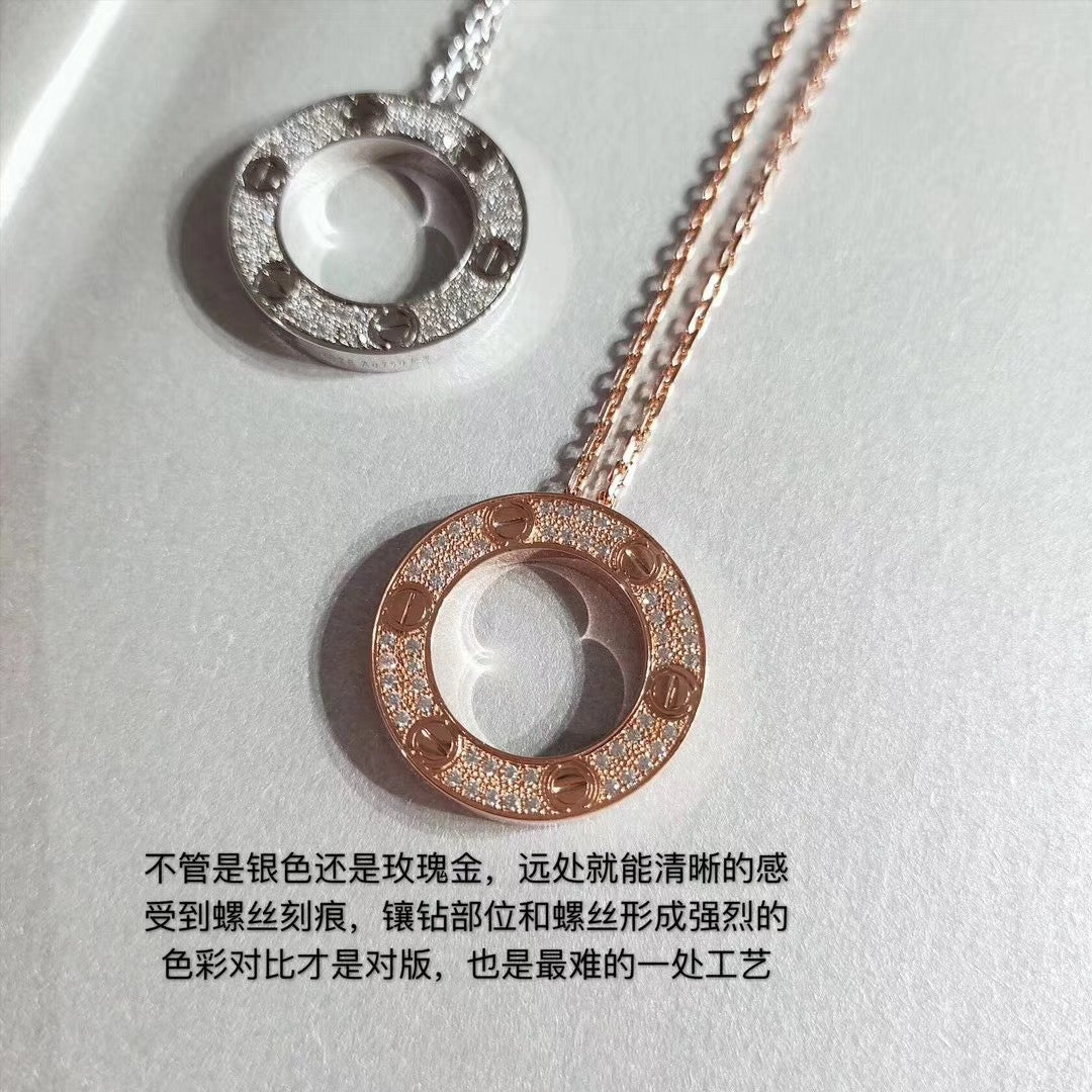 Cartier Love大圓餅滿天星項鍊