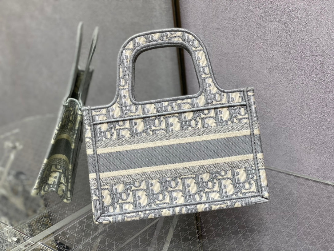 Dior Book Tote-Mini 23cm-灰色老花