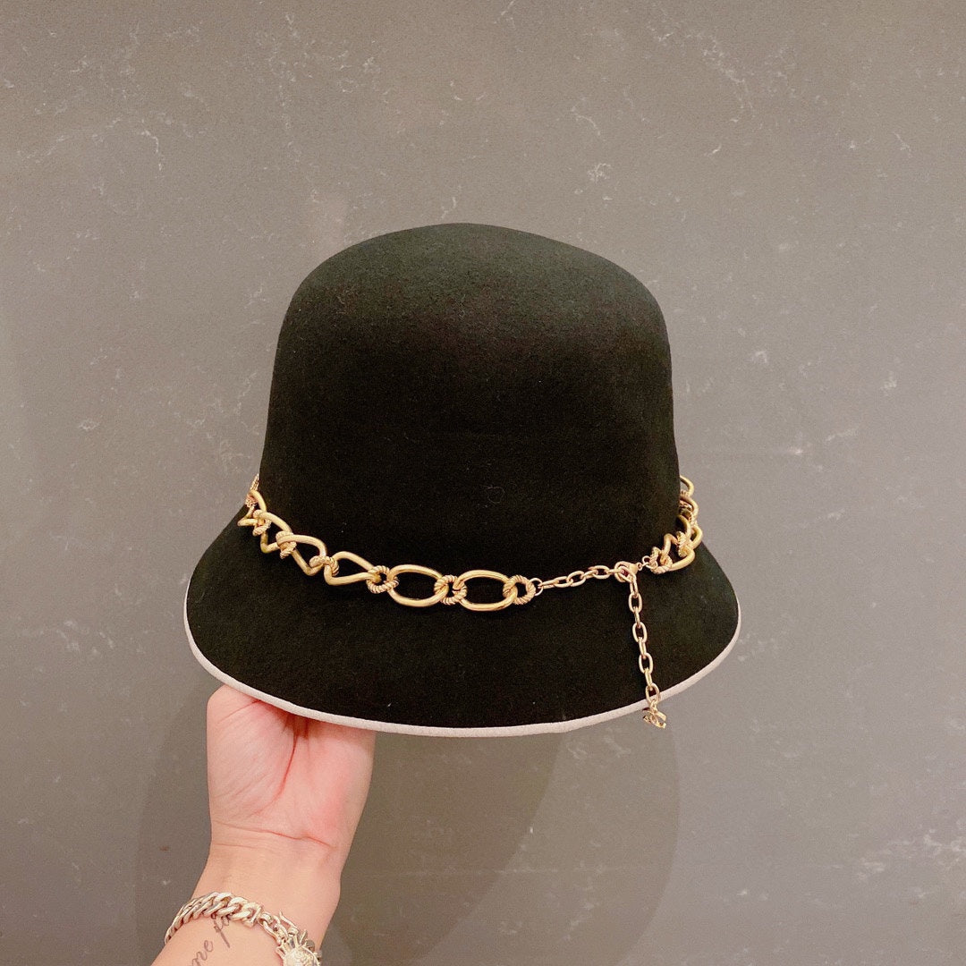 小香家-羊毛鏈條禮帽 黑色