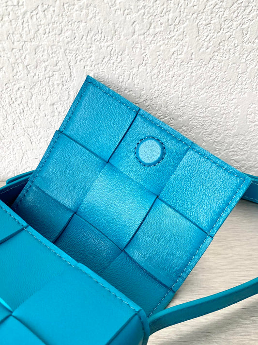 B編織-羊皮方格Mini cassette Bag 迷你編織包 12x8x4cm