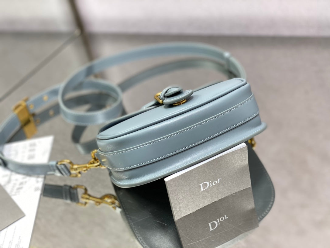 Dior Bobby-小號18cm-藍色牛皮