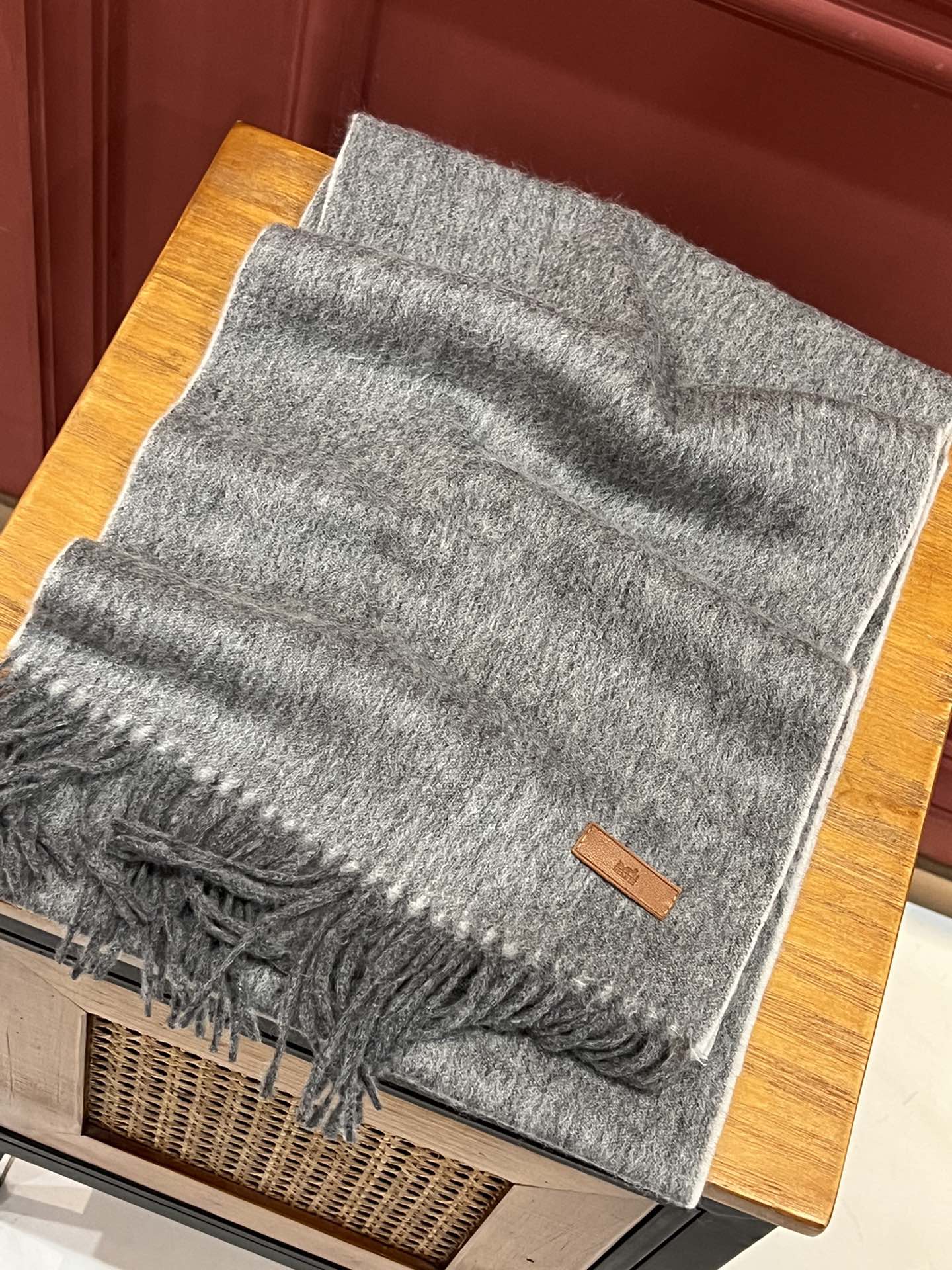 小愛款-雙面羊絨圍巾 180*30cm 蒙古高原細羊絨 淺灰色