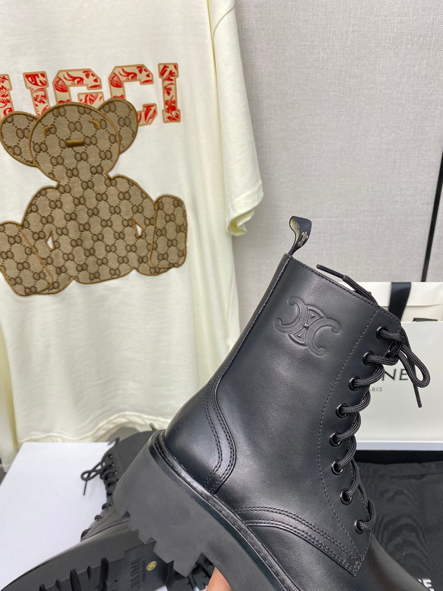 賽C家-繫帶厚底靴 跟高5cm (尺碼35-39，40訂製）