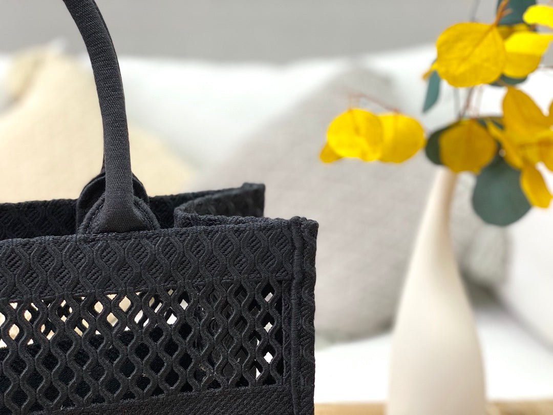 Dior Book Tote-小號36.5cm-黑色網格