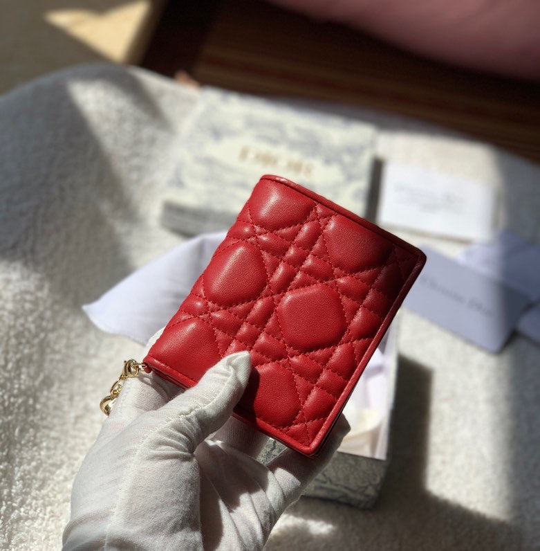 Dior Lady Dior 藤格紋卡包