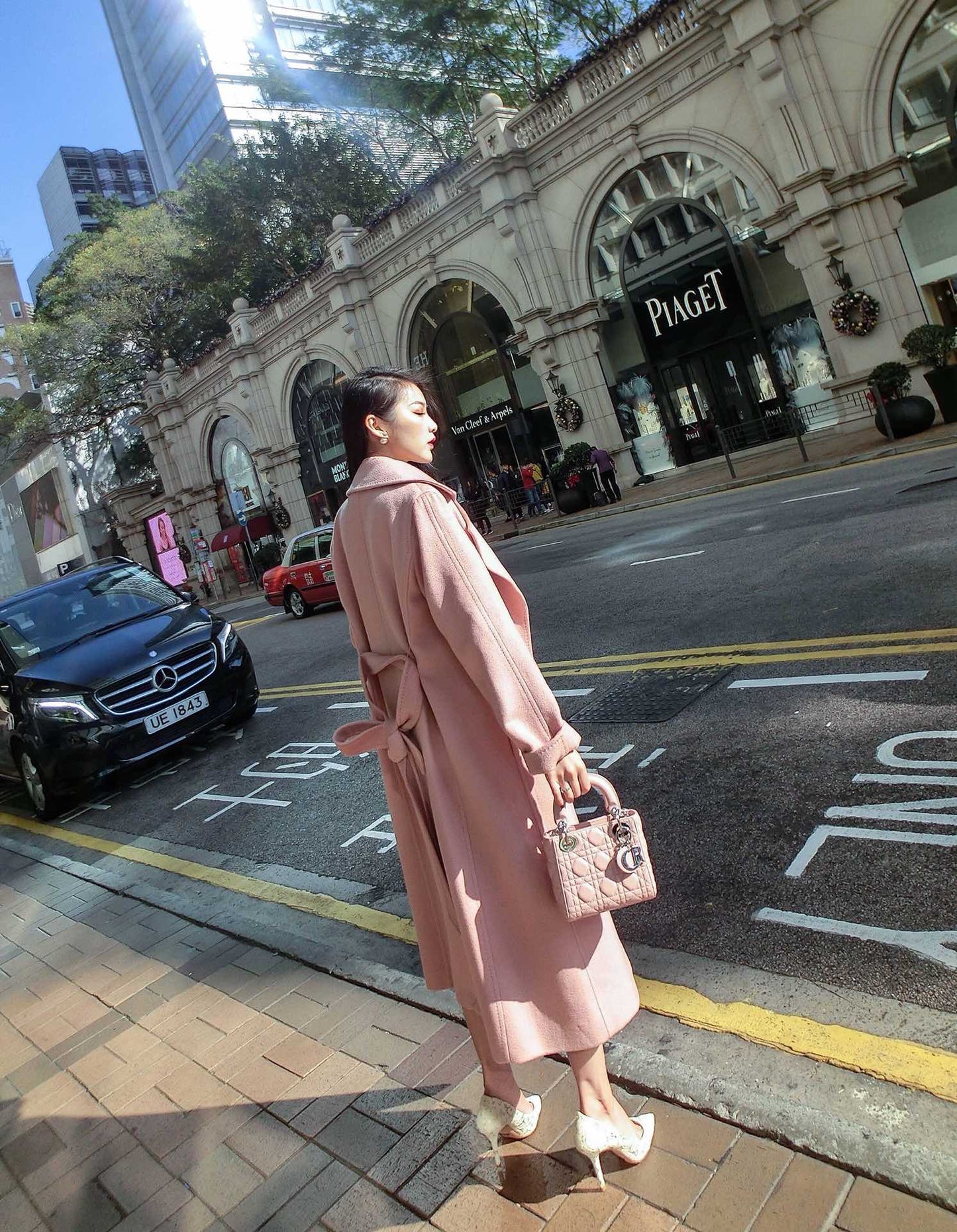 Dior Lady Dior-三格黛妃包-銀扣-17cm-白色