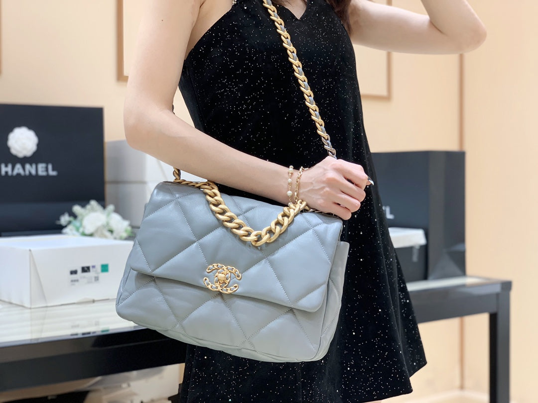 小香家-19Bag 灰色金扣 中號