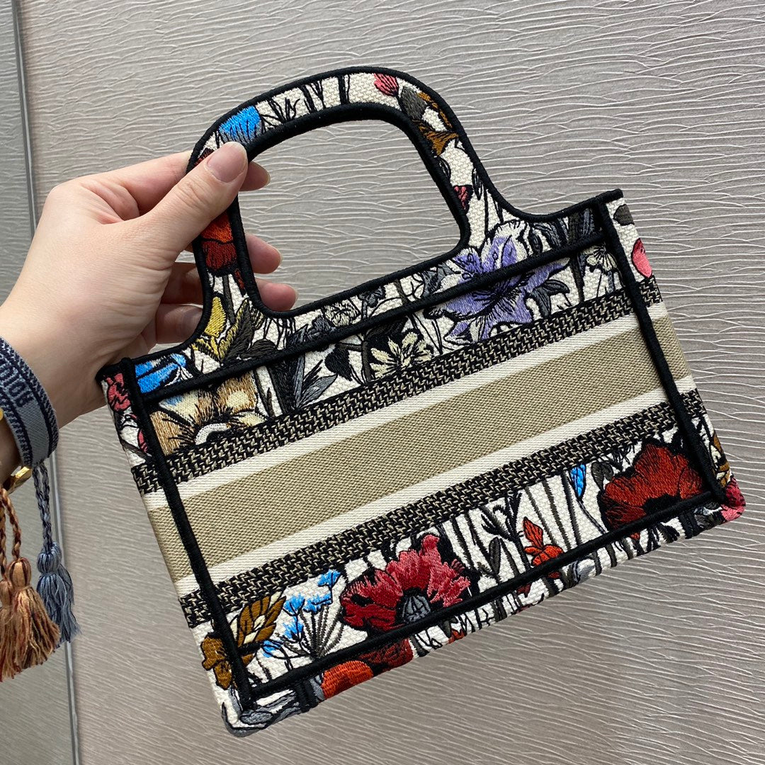 Dior Book Tote Mini 23cm-月季花系列