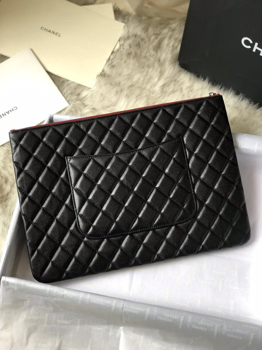 Chanel 大號手拿包-銀扣