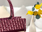 Dior Book Tote-小號36.5cm-紅色老花+天鵝絨
