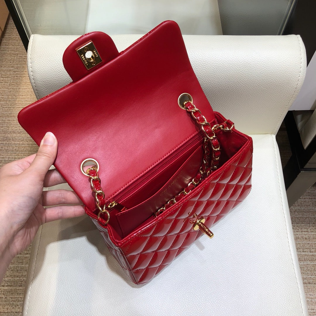 小香家-CF包 漆皮 金鍊 20cm