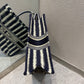 Dior Book Tote-大號41.5cm-深藍條紋