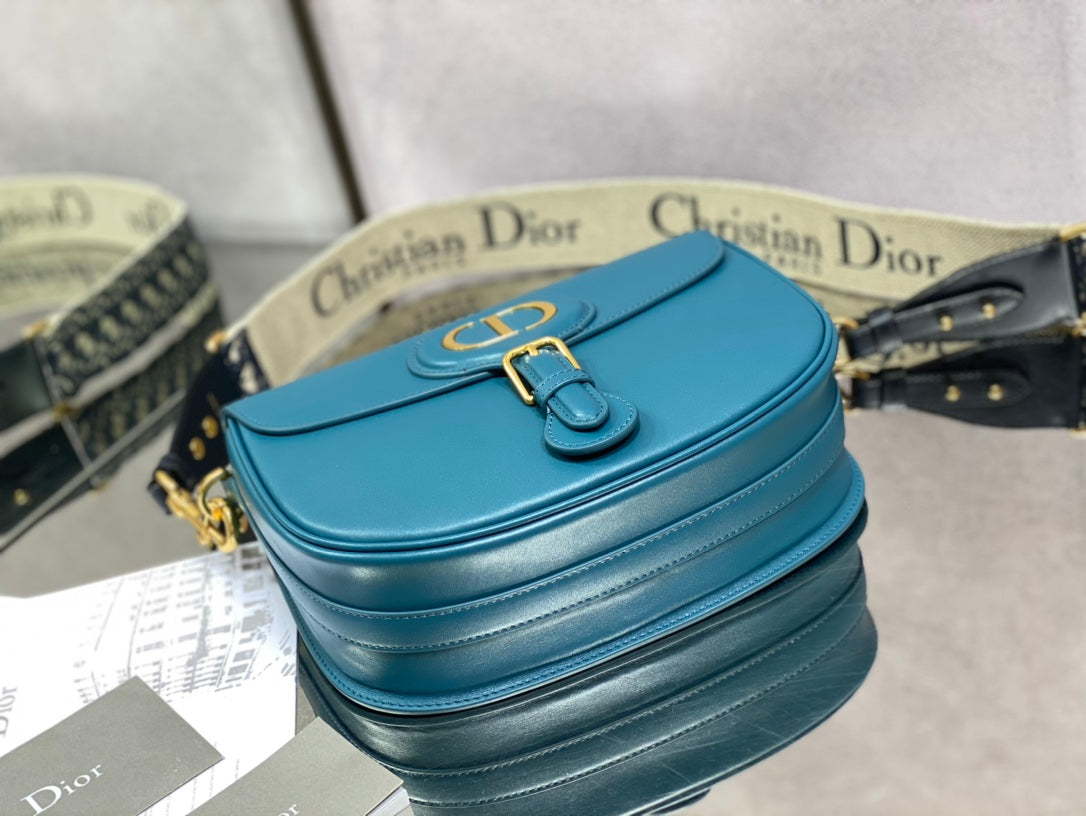Dior Bobby-大號27cm-深海藍牛皮